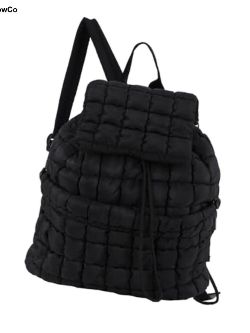 Quilted Puffer Backpack Lightweight Nylon Drawstring Gym Travel Bag